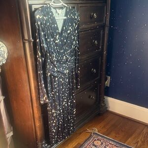 Seraphine Navy and Cream Midi Maternity/Nursing Dress 2P